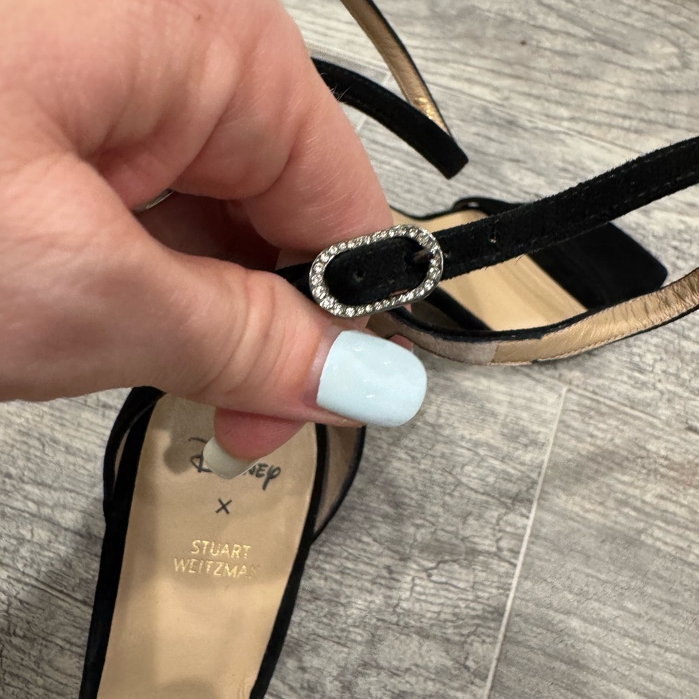 Stuart Weitzman x Disney Swarovski  black Nudistcurve 100 sandal heels - Picture 8 of 10